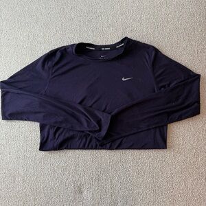 Nike Dark Purple Long Sleeve Crop Top